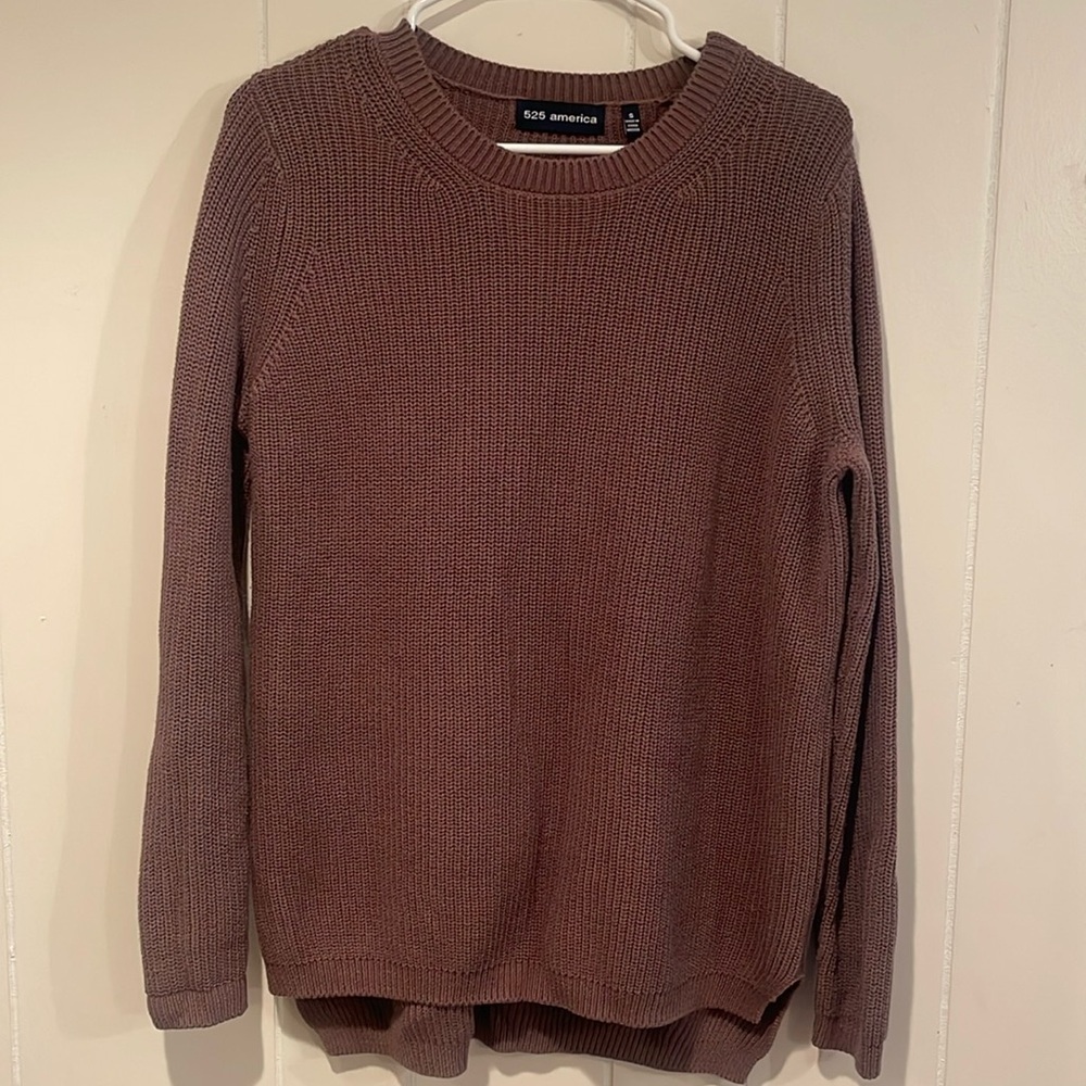525 America Brown Knit Crew Neck Sweater